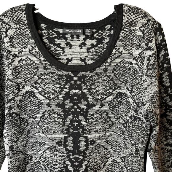 Nina Leonard Geometric Dress Large - Picture 3 of 10